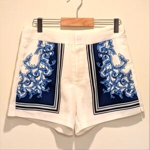 EUC Mo & Co 150 Blue and White Mini Shorts - SEE SIZE NOTES
